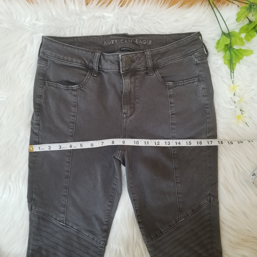 AMERICAN EAGLE Super Stretch Jegging Jeans Dark Gray Color, Size 10 Short. - Picture 10 of 13